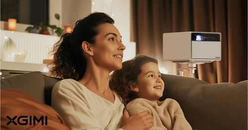 Enjoying the family movie night with XGIMI HORIZON Ultra.