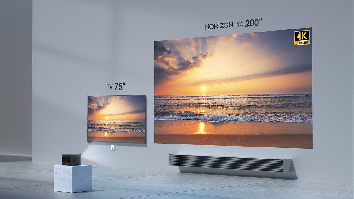 HORIZON Pro delivers true 4K image quality, and a gigantic 200” screen.
